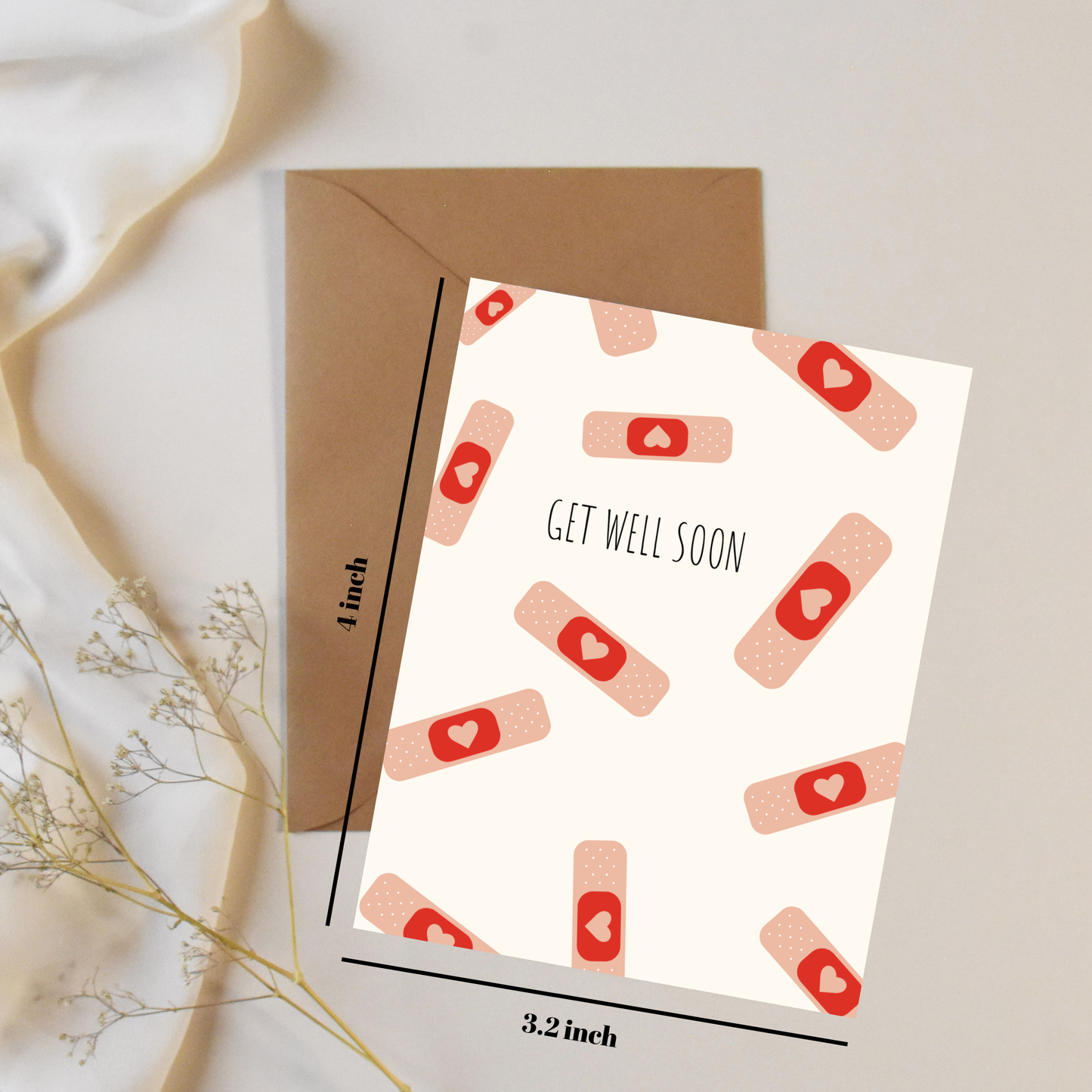 Get well soon heart - Greeting card