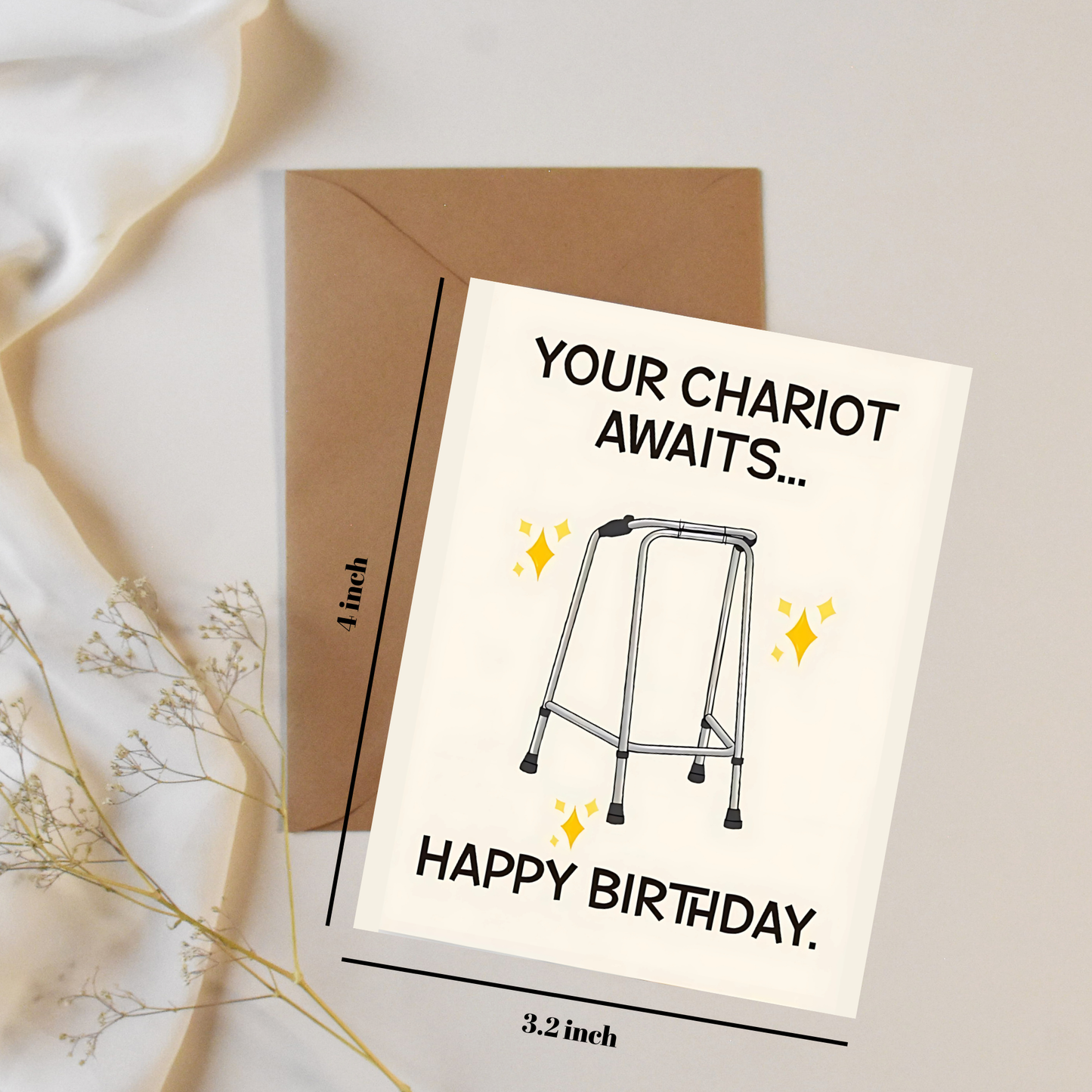 Birthday on chariot - Greeting card