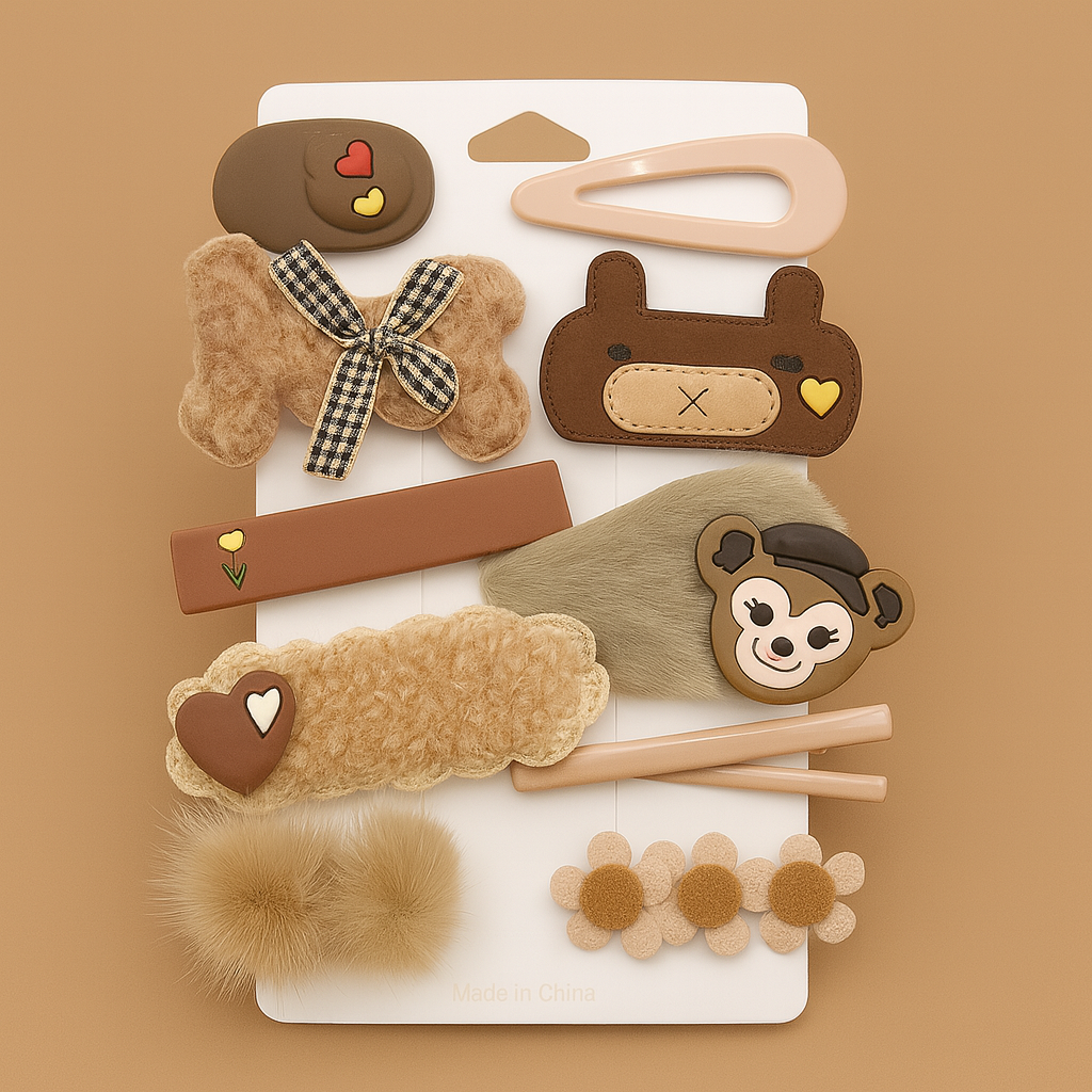 Kids Hair Clip Brown Bear