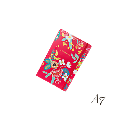 Printed Floral Notebook - Red