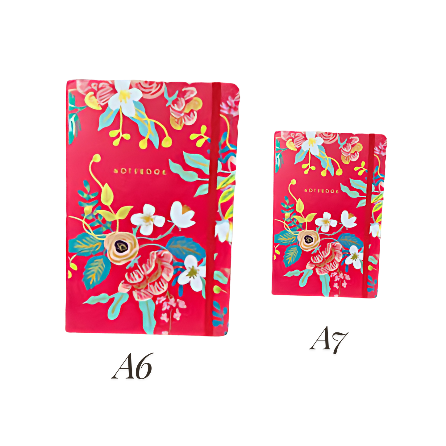 Printed Floral Notebook - Red