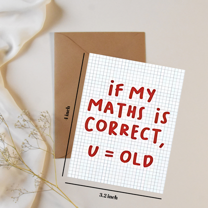 U = Old - Greeting card