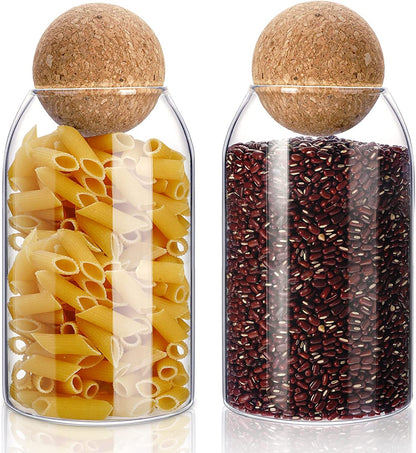 Cork Sphere Glass Container