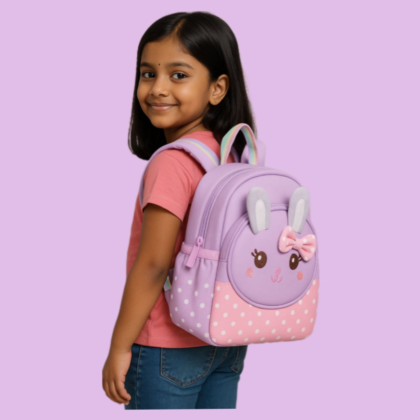 Kids Backpack - Bunny Dot Duo