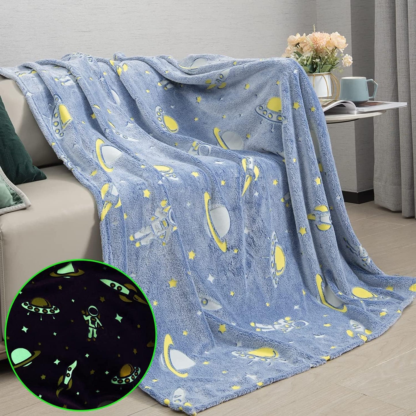 Super Soft Glow Blanket - Space