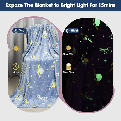 Super Soft Glow Blanket - Space
