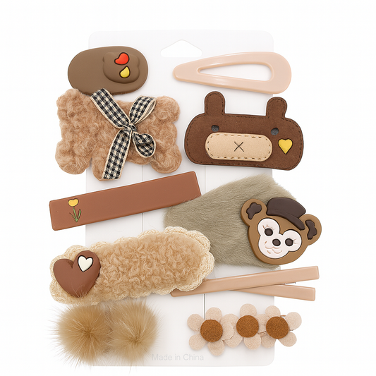 Kids Hair Clip Brown Bear